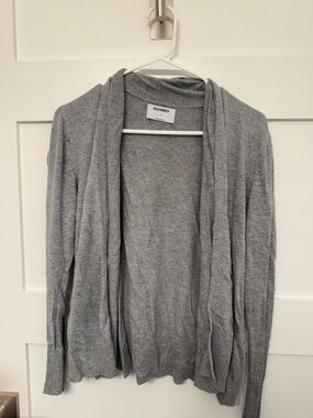 Old Navy Light Gray Open-Front Draped Cardigan